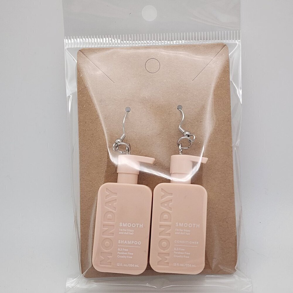 Mini-Brands "Monday Shampoo & Conditioner Stainless Steel Fishhook Earrings